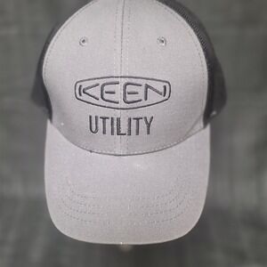 Keen Utility Solid Front Mesh Back Baseball Cap Hat Grey and Black